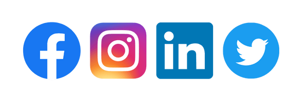 Facebook, Instagram, LinkedIn, and Twitter Icons